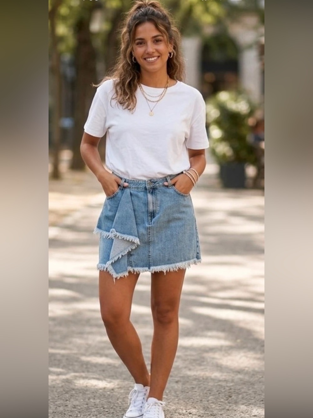 Denim Skirt w/Side Ruffle by Melrose and Market- Sz
30 NWOT
